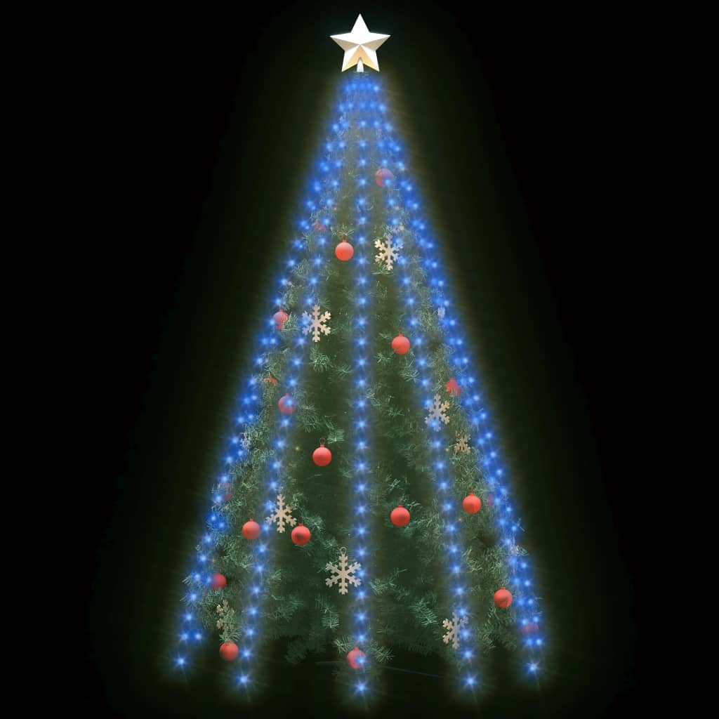 vidaXL Instalație pom de Crăciun cu 300 LED-uri albastru 300 cm