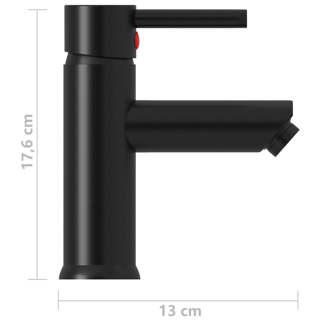 vidaXL Robinet chiuvetă de baie, negru, 130x176 mm