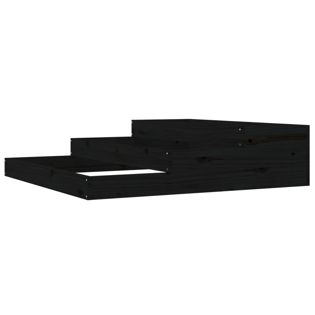 vidaXL Jardinieră, negru, 107x107x27 cm, lemn masiv de pin