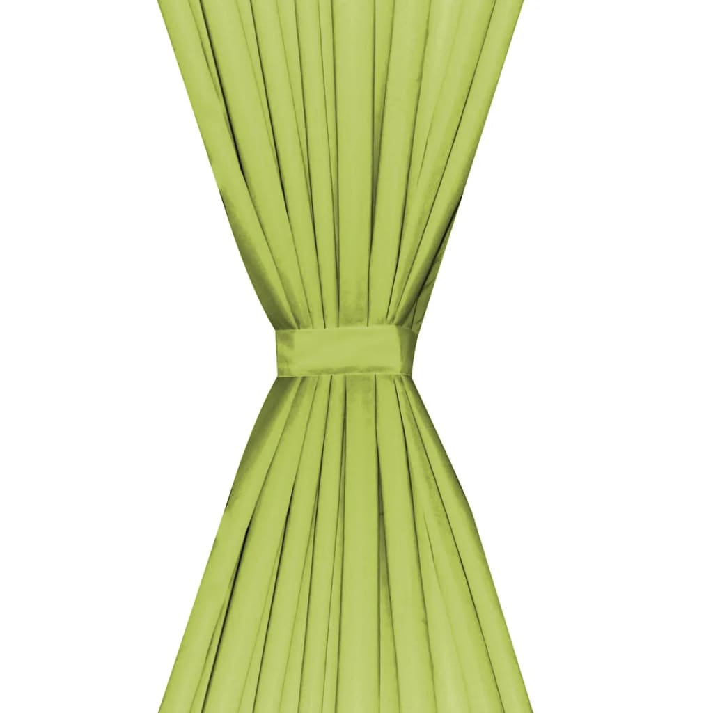 vidaXL Draperii opace, 2 buc., strat dublu, verde, 140 x 245 cm
