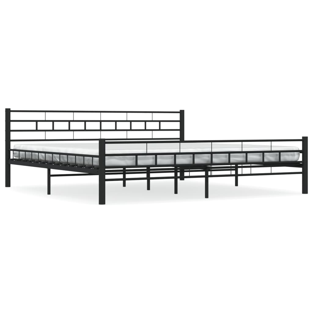 vidaXL Cadru de pat, negru, 200 x 200 cm, oțel