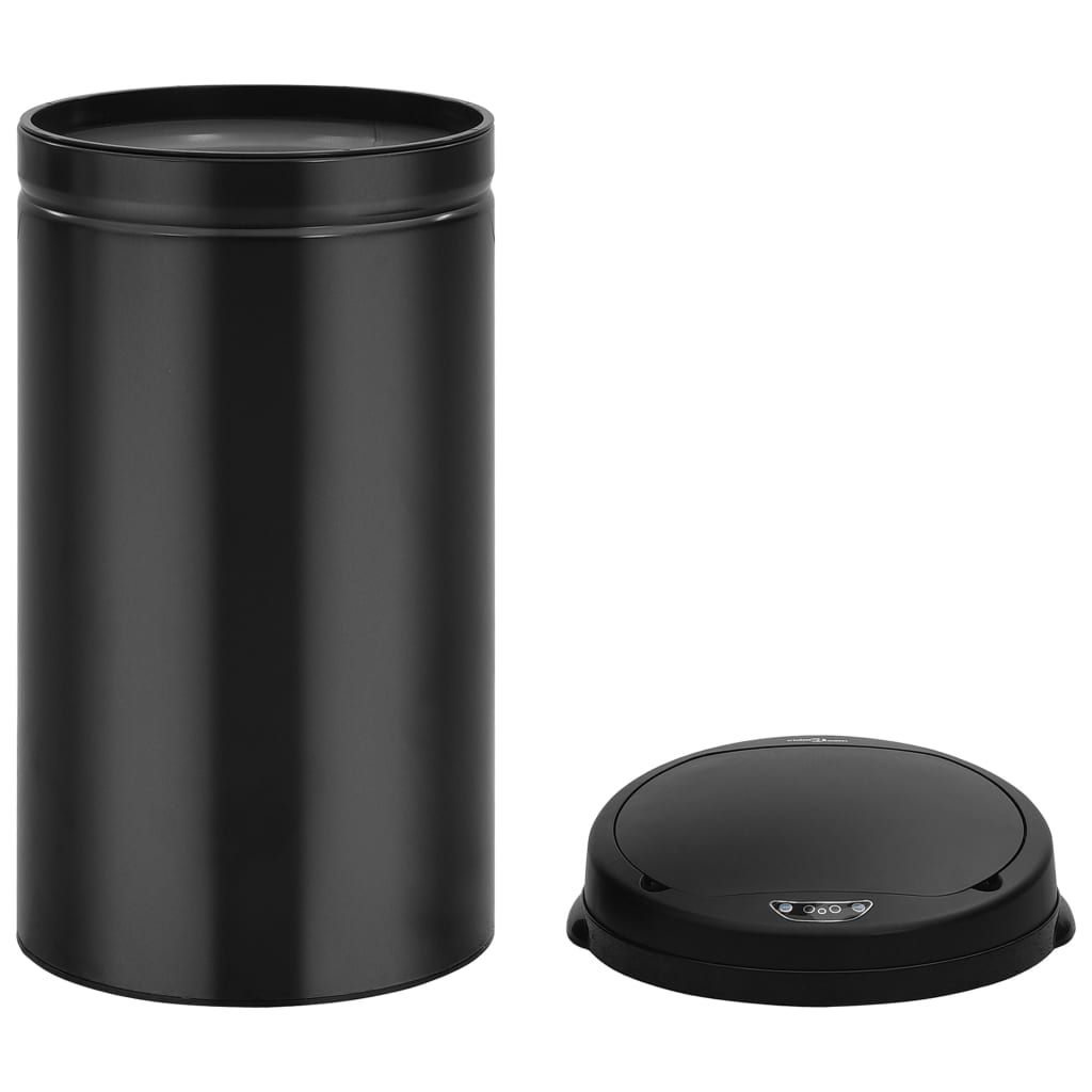 vidaXL Coș de gunoi automat cu senzor, 50 L, negru, oțel carbon