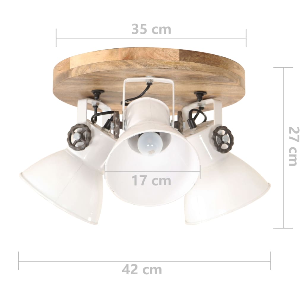 vidaXL Lampă de tavan industrială, alb, 42 x 27 cm, 25 W, E27