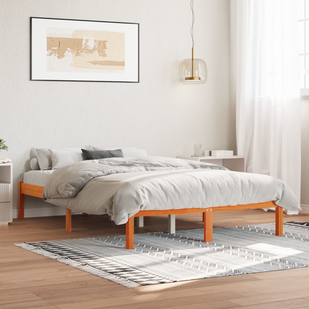 vidaXL Cadru de pat, maro ceruit, 120x200 cm, lemn masiv de pin