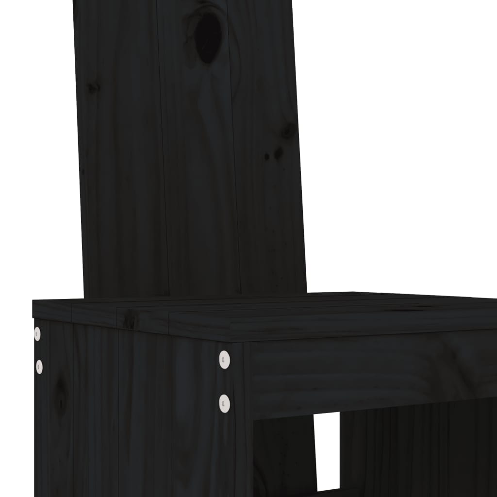 vidaXL Scaune de bar, 2 buc., negru, 40x42x120 cm, lemn masiv de pin