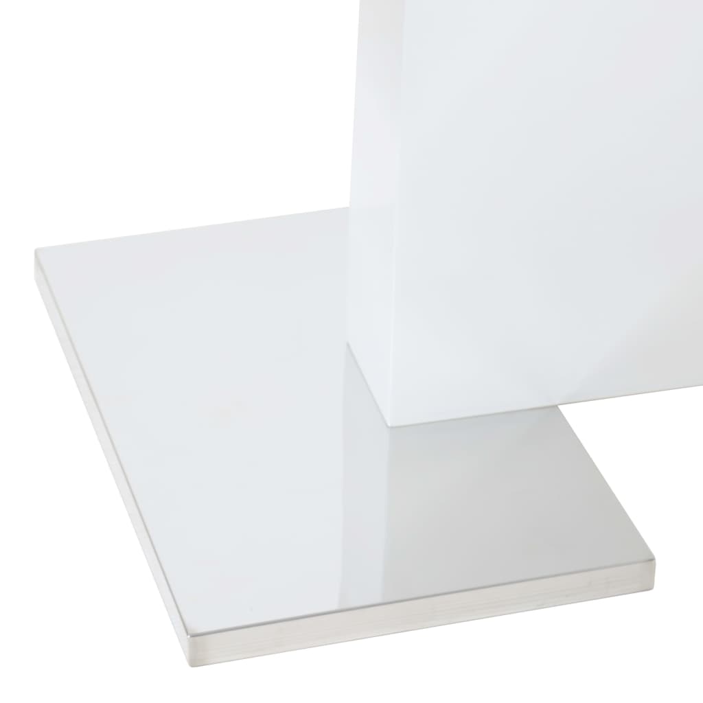 vidaXL Masă extensibilă, alb lucios, 180x90x76 cm, MDF