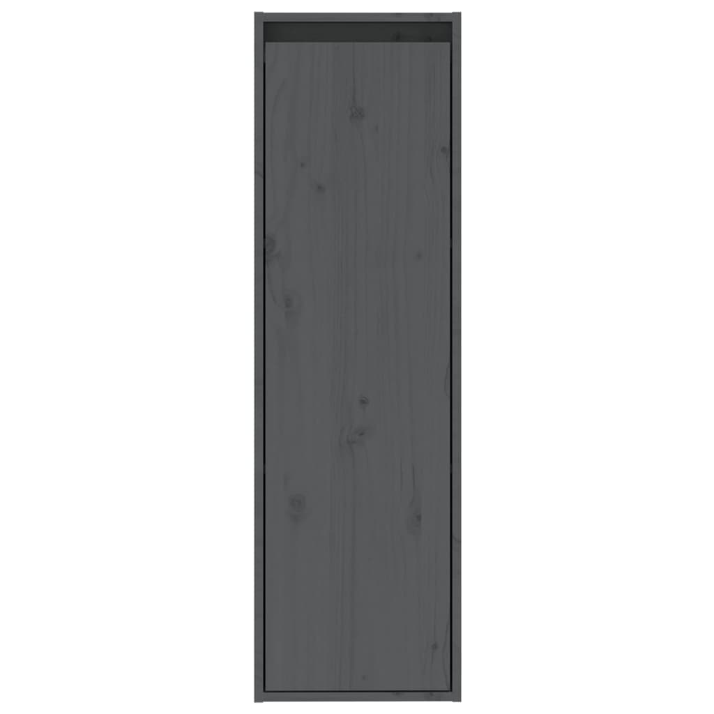 vidaXL Dulapuri de perete, 2 buc., gri, 30x30x100cm, lemn masiv de pin