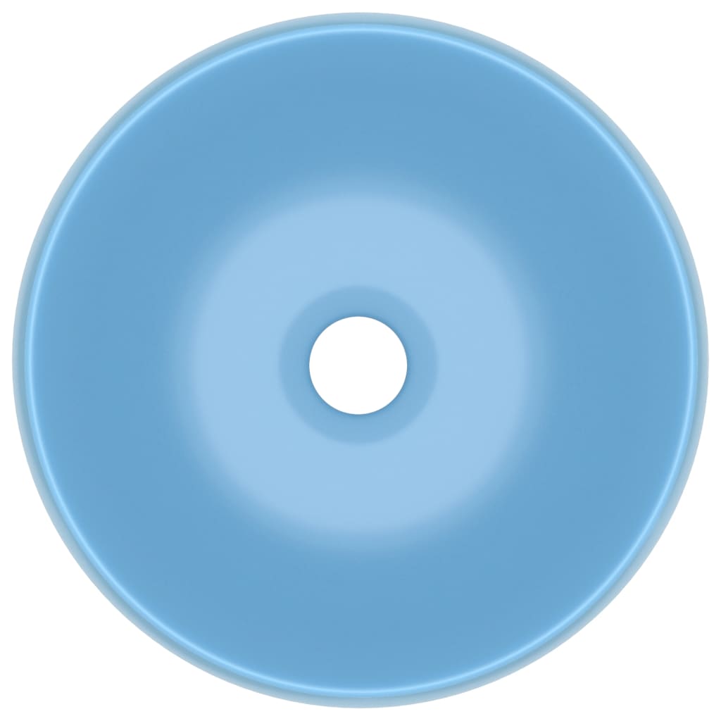 vidaXL Chiuvetă baie lux albastru deschis mat 40x15 cm ceramică rotund