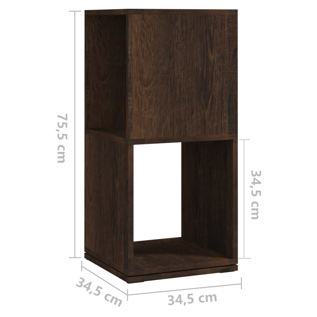 vidaXL Dulap rotativ, stejar afumat 34,5x34,5x75,5 cm, lemn prelucrat