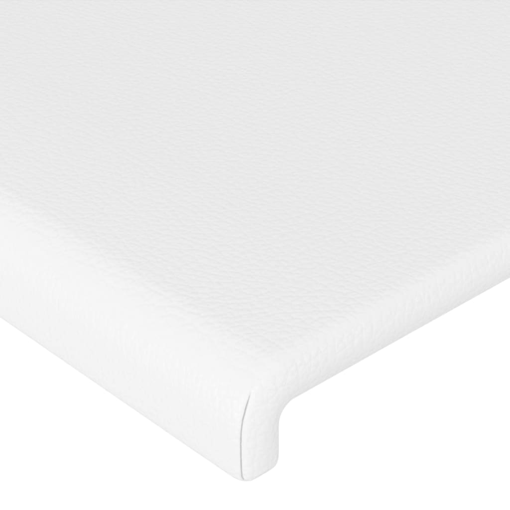 vidaXL Tăblie de pat cu LED, alb, 83x16x78/88 cm, piele ecologică