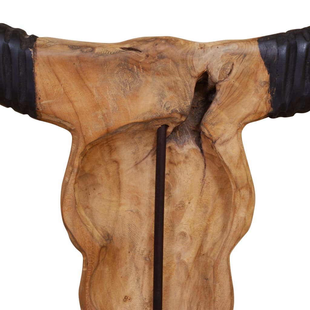 vidaXL Sculptură craniu de taur, 66x15x88 cm, tec
