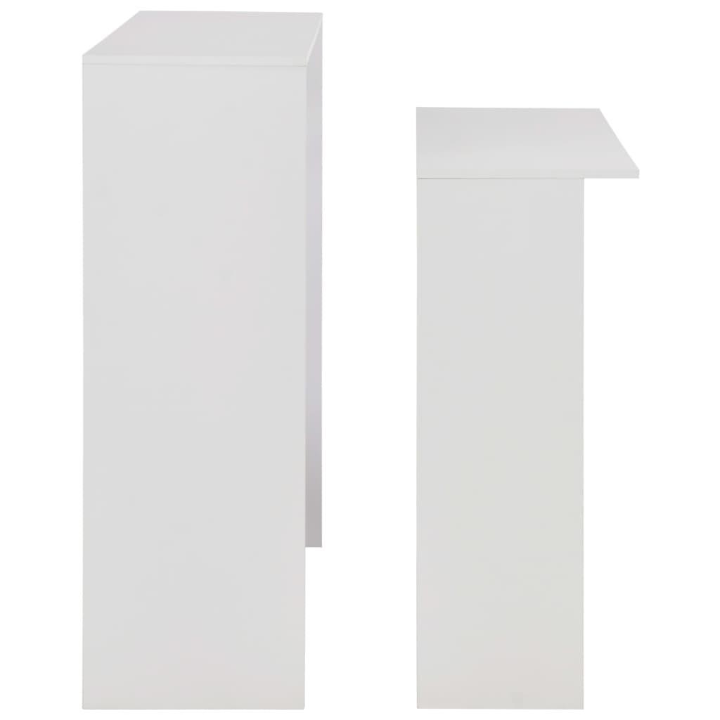 vidaXL Masă de bar cu 2 blaturi, alb, 130x40x120 cm
