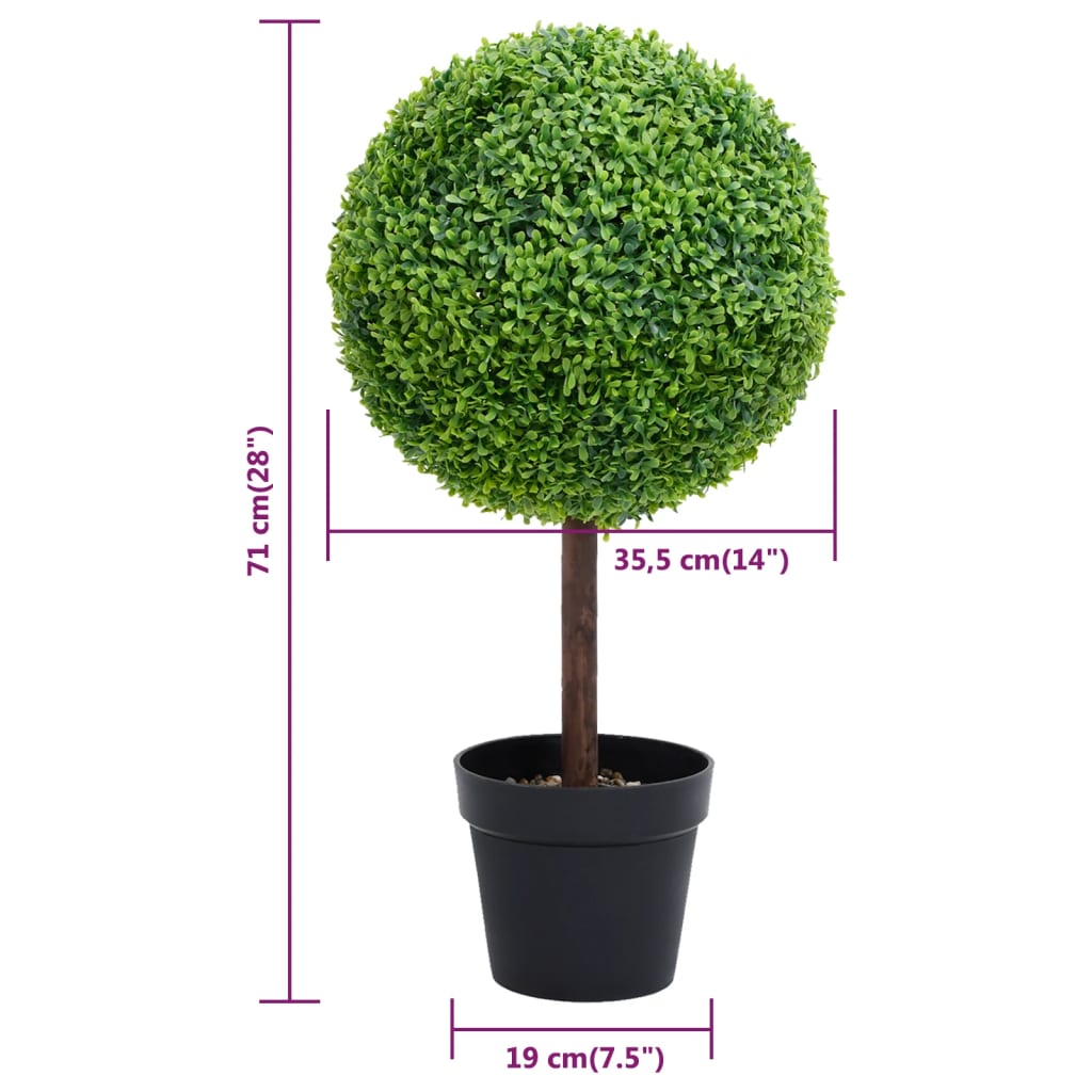 vidaXL Plantă artificială cimișir cu ghiveci, verde, 71cm, formă minge