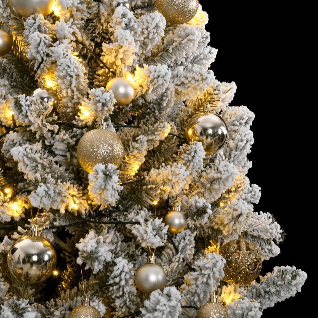vidaXL Brad Crăciun artificial articulat cu 300 LED-uri/globuri 180 cm
