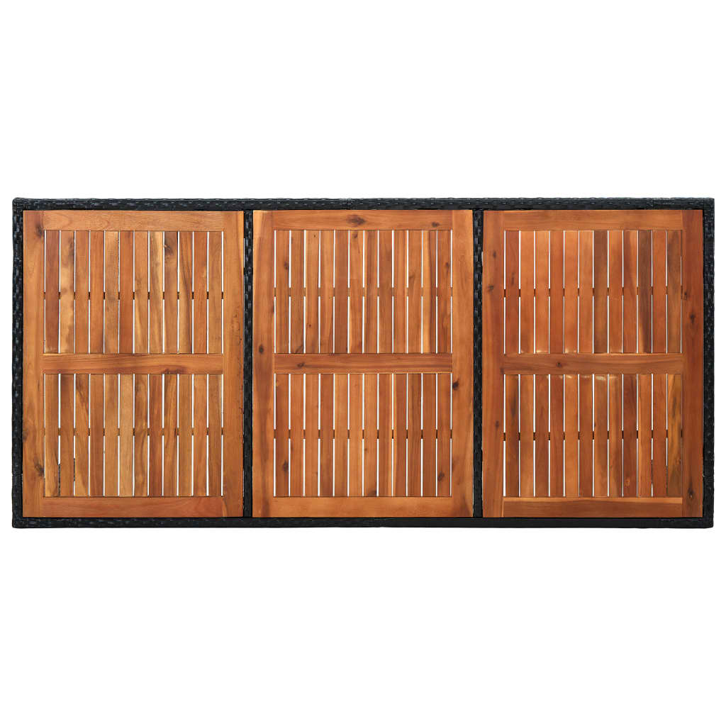 vidaXL Set mobilier de exterior 9 piese negru poliratan lemn de acacia