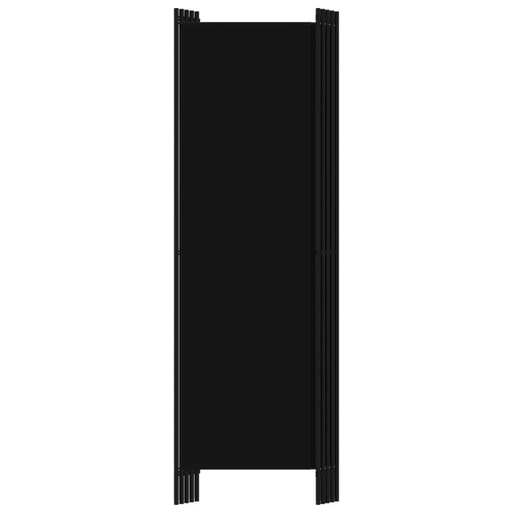 vidaXL Paravan de cameră cu 5 panouri, negru, 250 x 180 cm