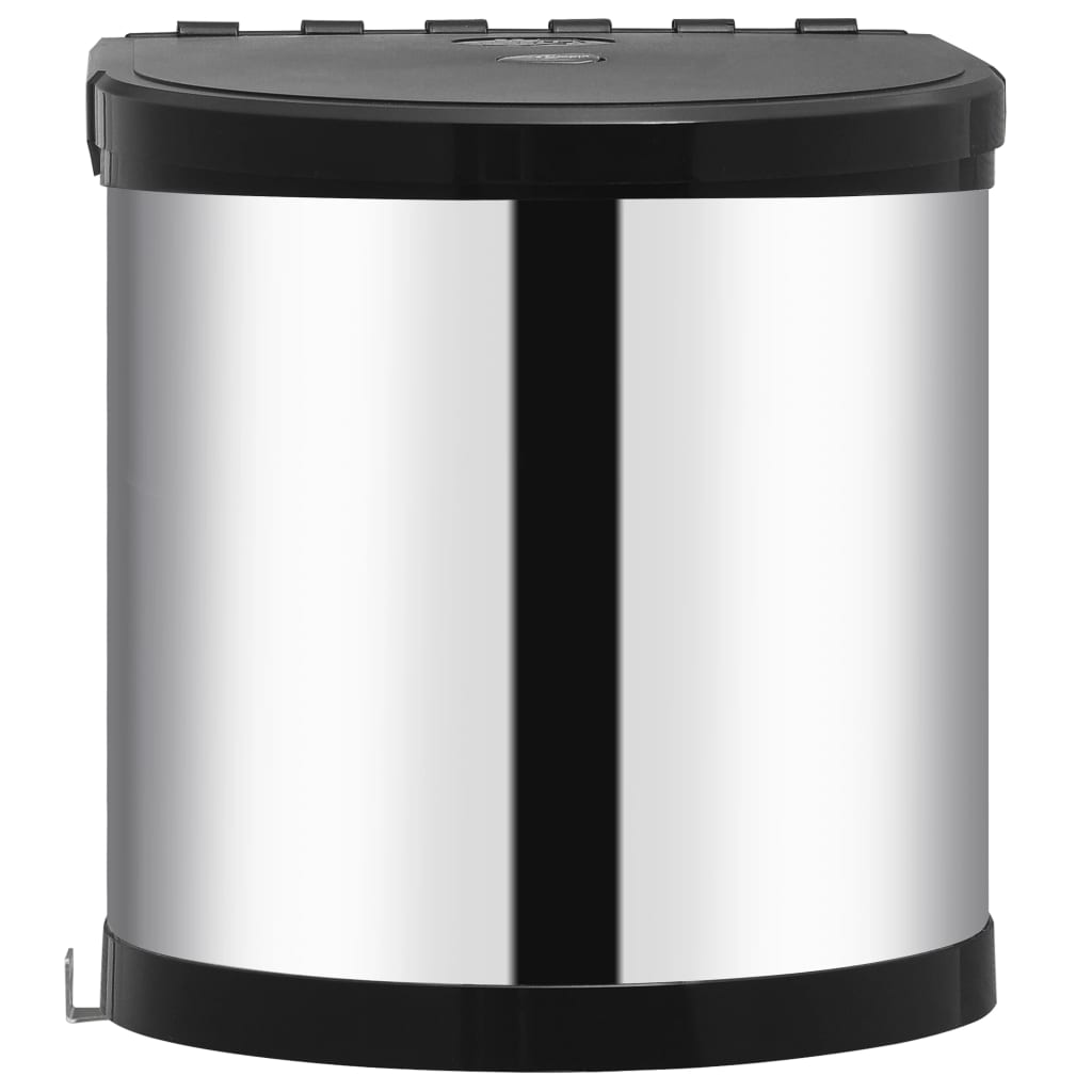 vidaXL Coș de gunoi încorporat de bucătărie, 8 L, oțel inoxidabil