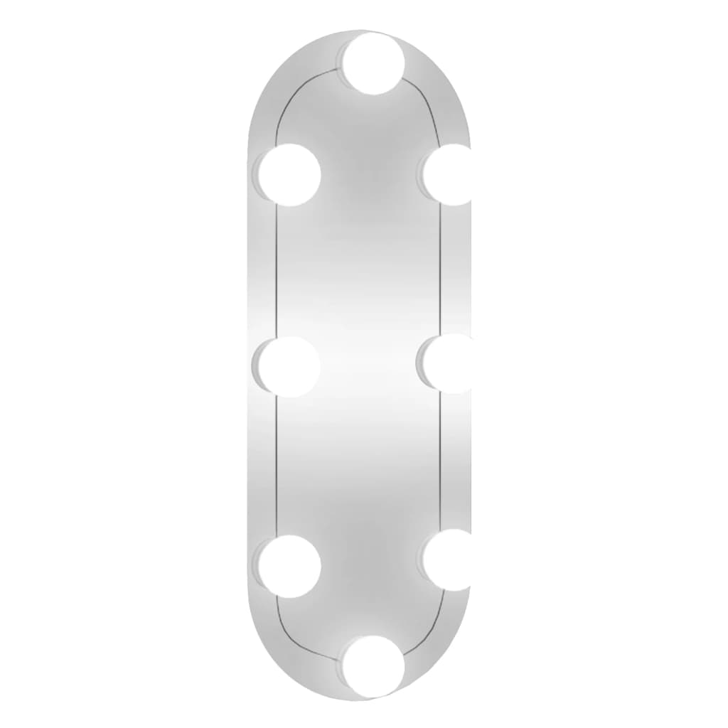 vidaXL Oglindă de perete cu lumini LED 15x40 cm oval sticlă