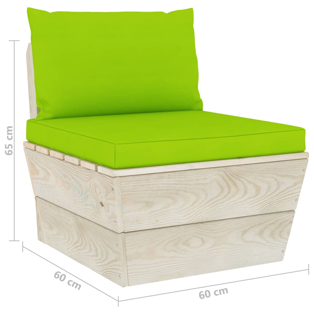 vidaXL Canapea de grădină din paleți, 3 locuri, cu perne, lemn molid