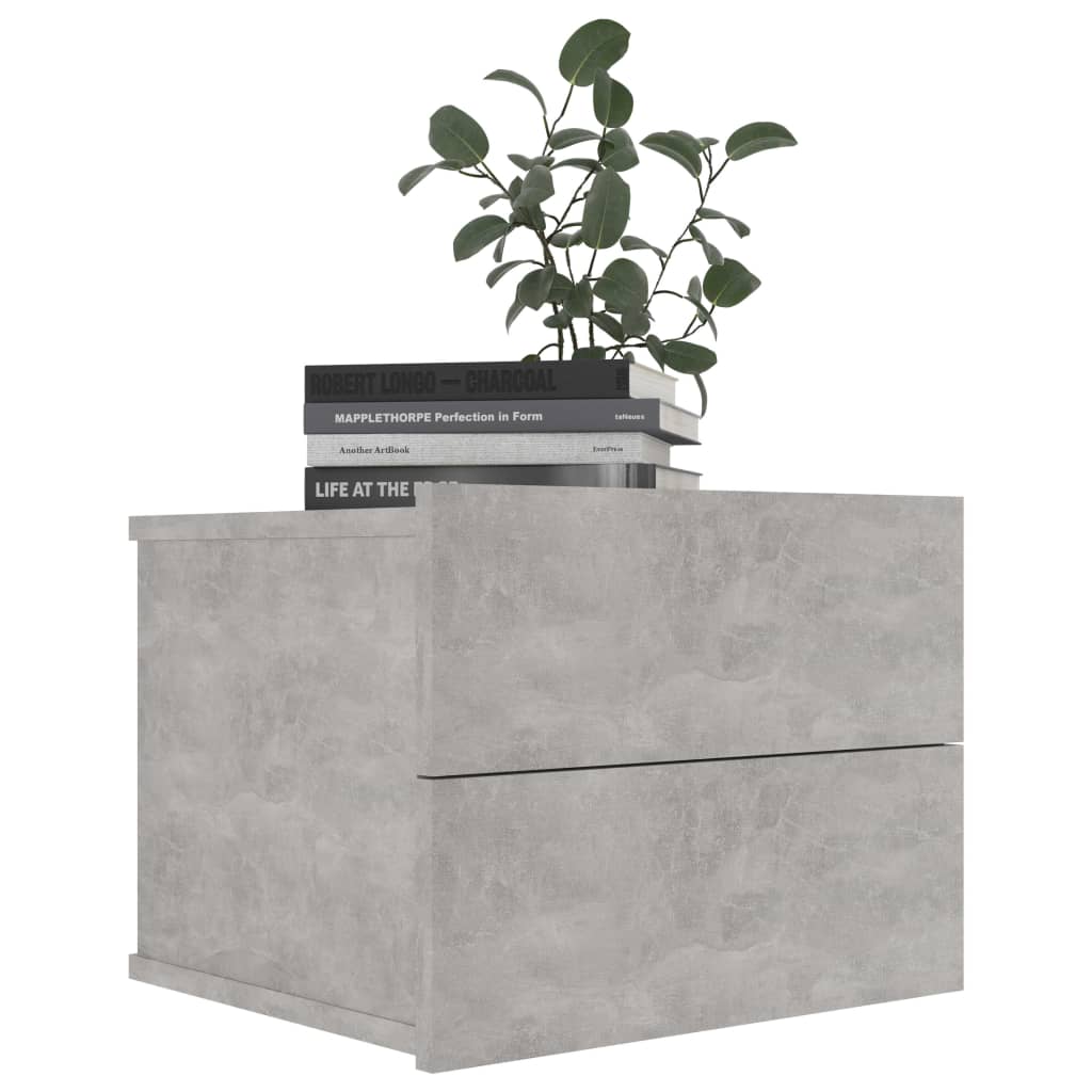 vidaXL Noptieră, gri beton, 40 x 30 x 30 cm, PAL