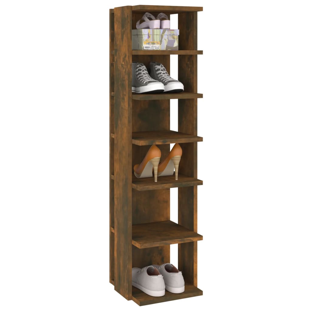 vidaXL Suport pantofi, stejar fumuriu, 27,5x27x102 cm, lemn prelucrat