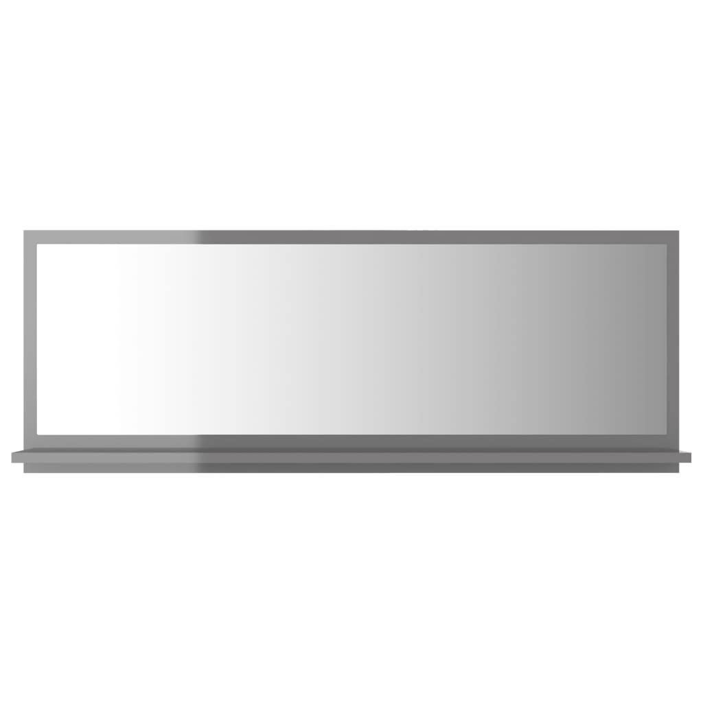 vidaXL Oglindă de baie, gri extralucios, 100 x 10,5 x 37 cm, PAL