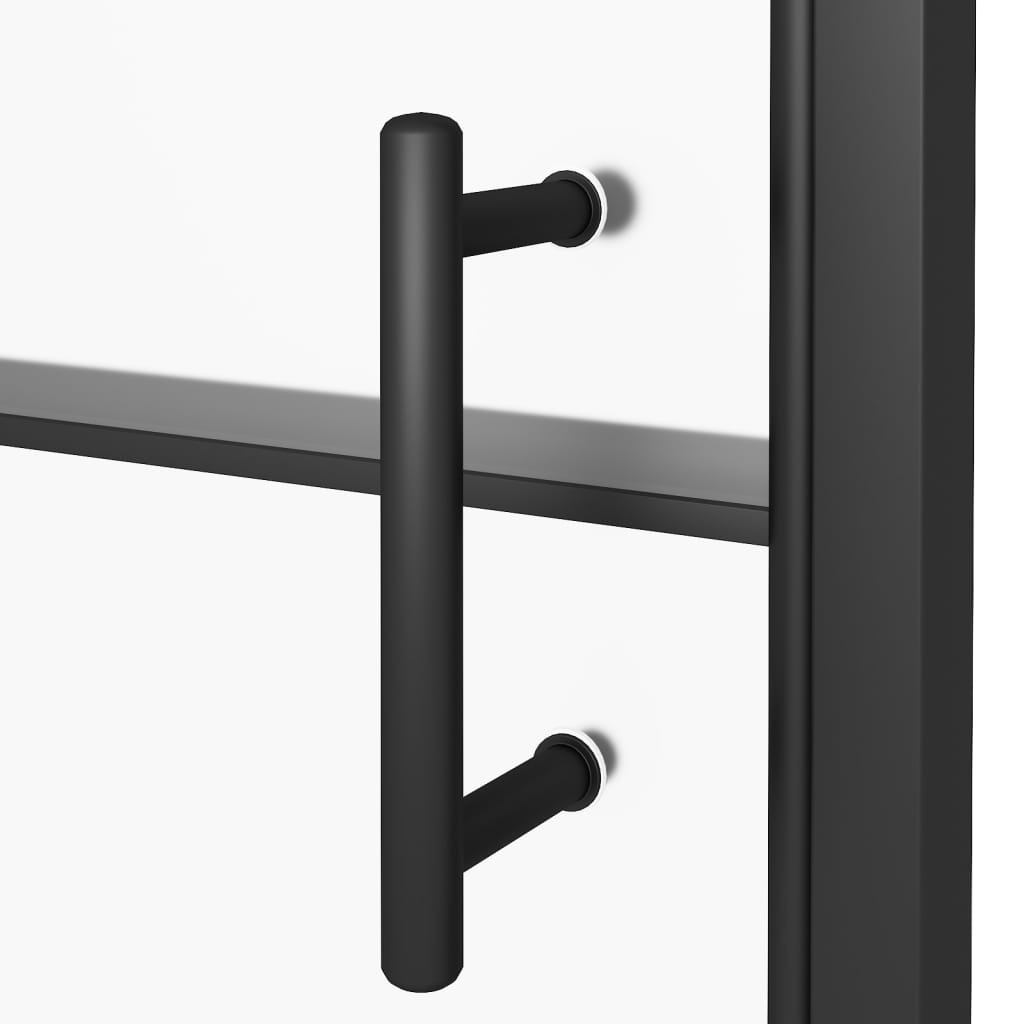 vidaXL Ușă de duș, negru, 91x195 cm, sticlă securizată semi-mată