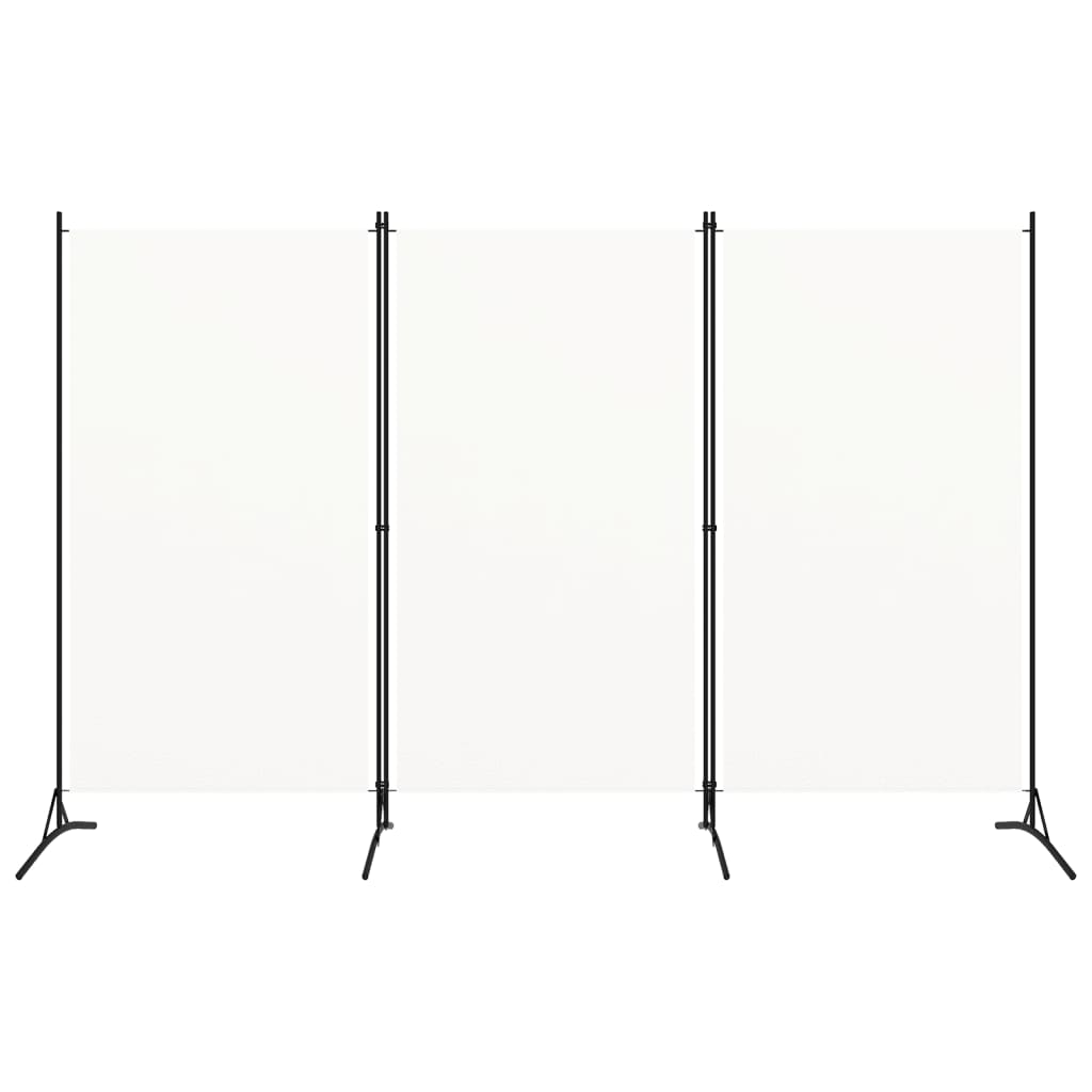 vidaXL Paravan de cameră cu 3 panouri, alb, 260 x 180 cm, textil