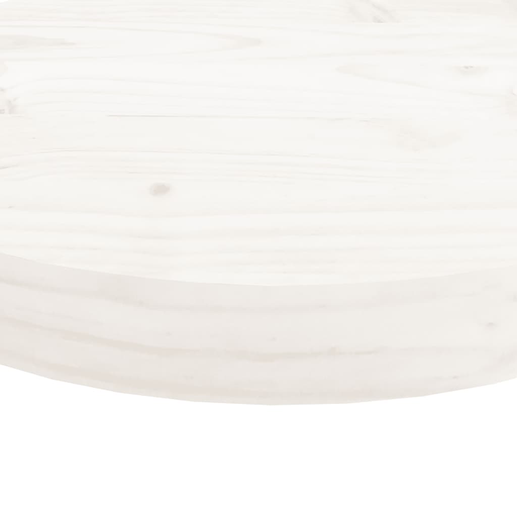 vidaXL Blat de masă rotund, alb, Ø60x3 cm, lemn masiv de pin