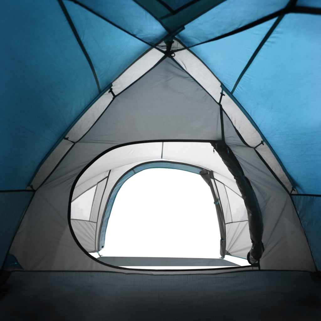 vidaXL Cort de camping pentru 4 persoane, albastru, impermeabil