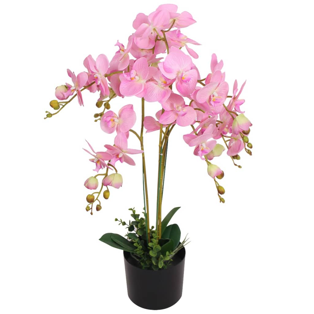 vidaXL Plantă artificială orhidee cu ghiveci, 75 cm, roz