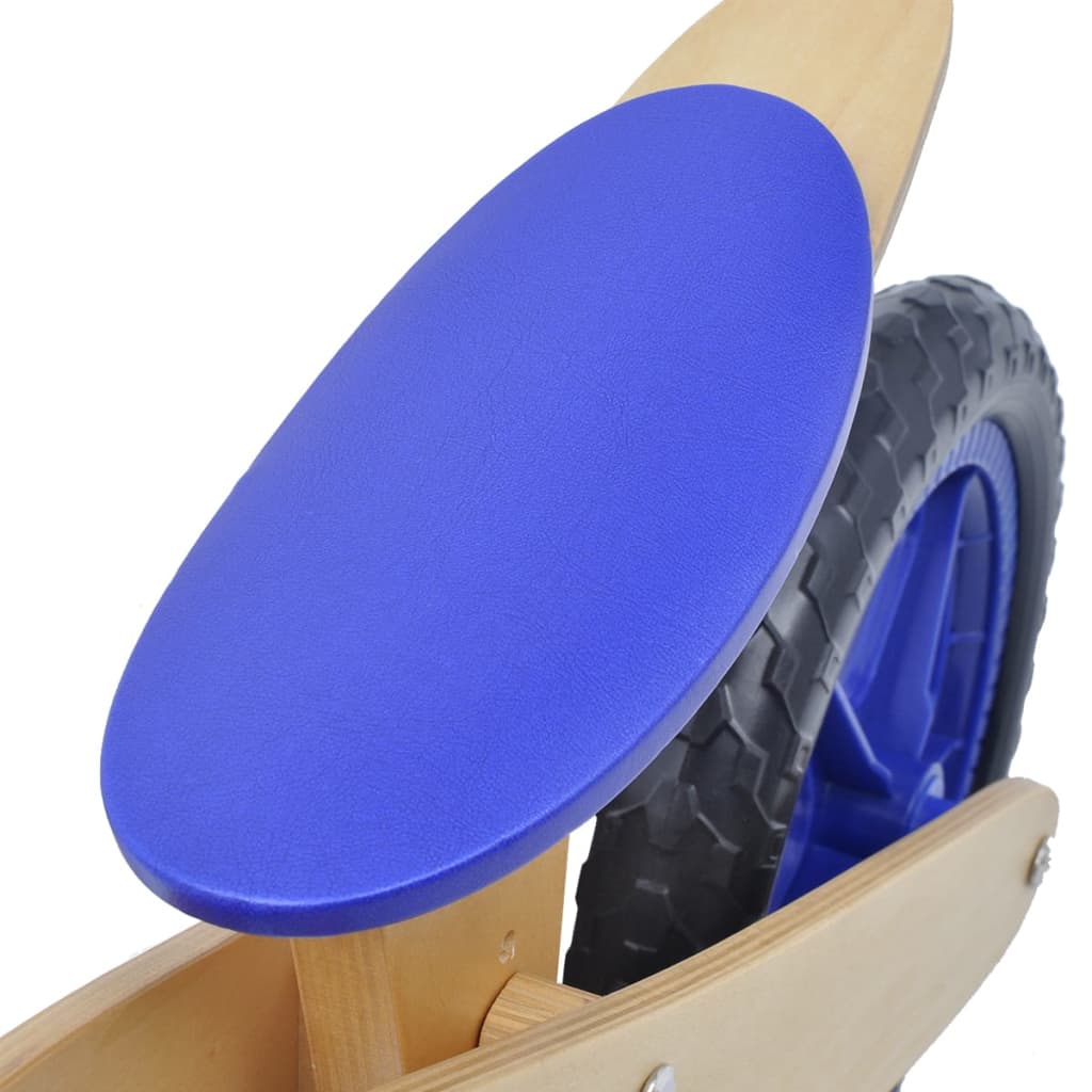 vidaXL Bicicletă pentru echilibru din lemn, Albastru