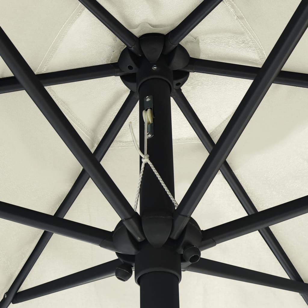 vidaXL Umbrelă de soare cu stâlp aluminiu, alb nisipiu, 270 x 246 cm