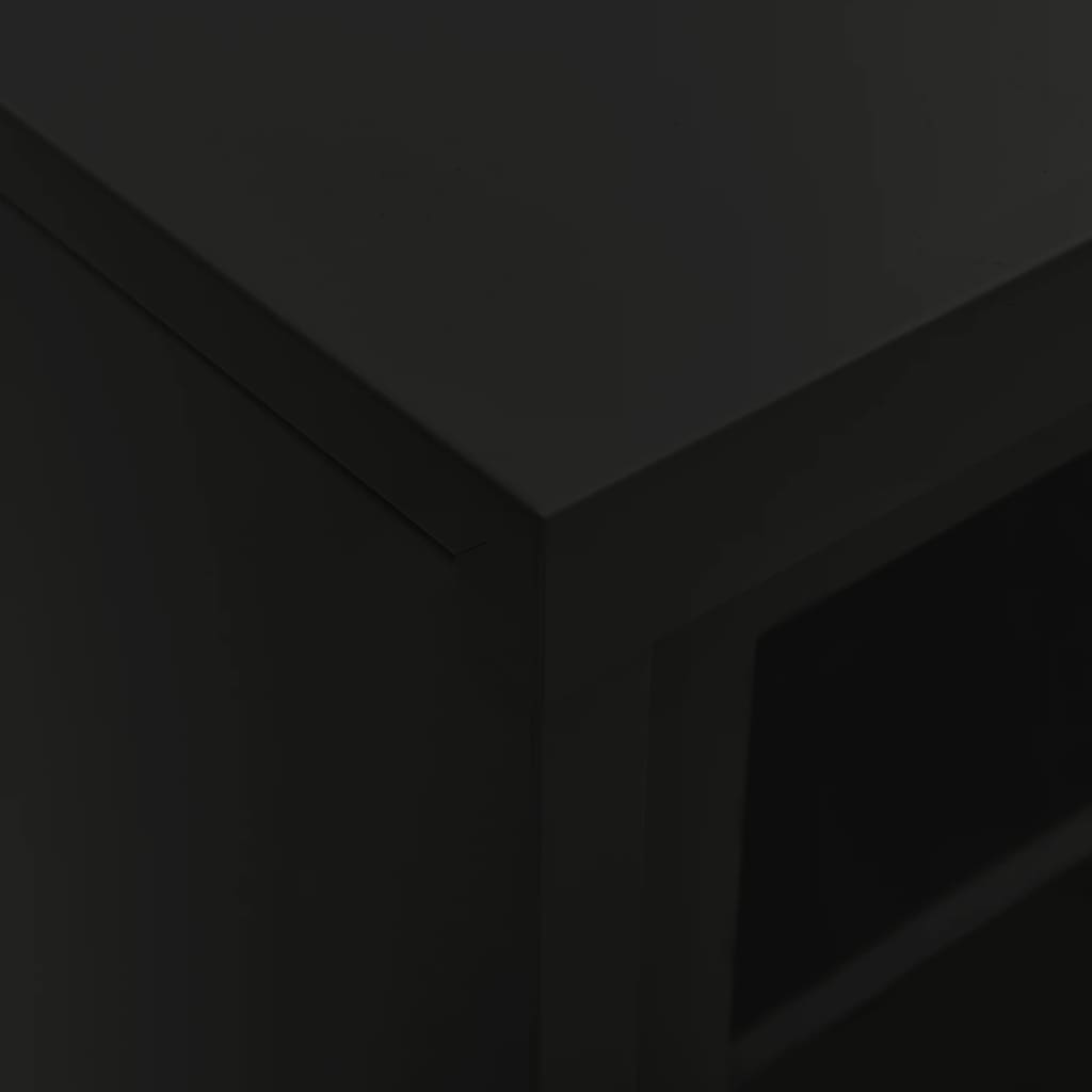 vidaXL Dulap cu ușă glisantă, negru, 90x40x90 cm, oțel