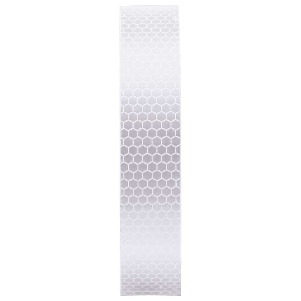 vidaXL Banda reflectorizantă, alb, 2,5 cm x 20 m, PVC