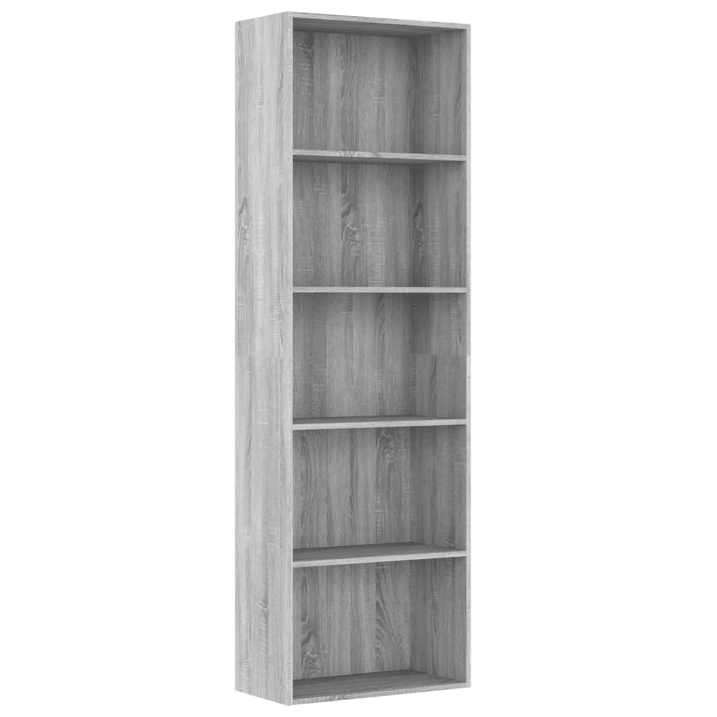vidaXL Bibliotecă 5 niveluri gri sonoma 60x30x189 cm lemn compozit