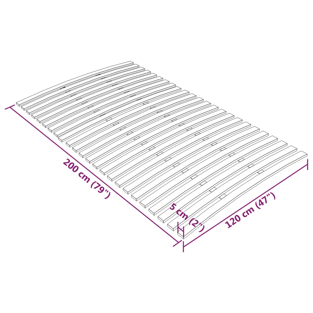 vidaXL Bază de pat cu șipci, 24 șipci, 120x200 cm