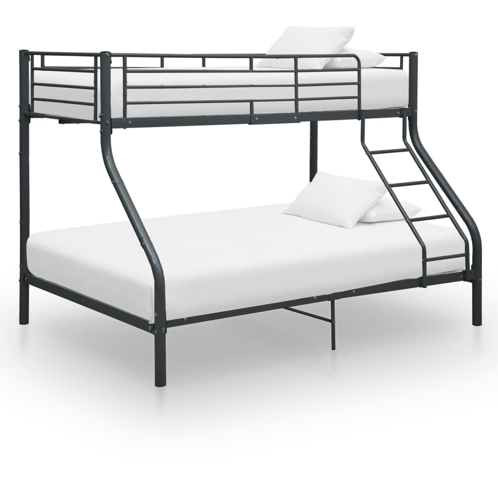 vidaXL Cadru de pat supraetajat, negru, 140 x 200/90 x 200 cm, metal