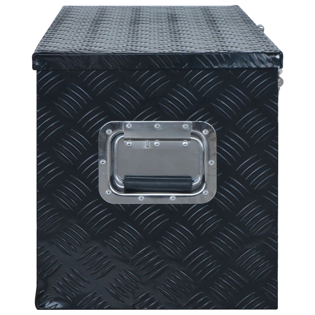 vidaXL Ladă din aluminiu, negru, 1085 x 370 x 400 mm