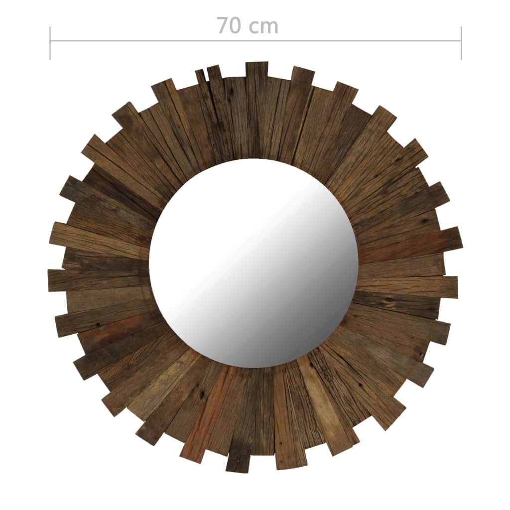vidaXL Oglindă de perete, 70 cm, lemn masiv reciclat