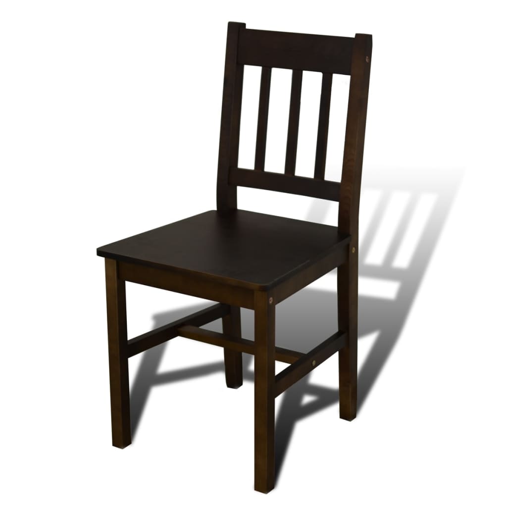 Masa de sufragerie din lemn cu 4 scaune, maro
