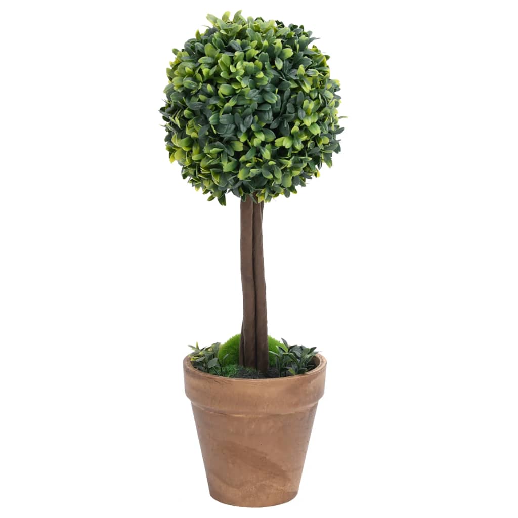 vidaXL Plante artificiale cimișir cu ghiveci 2 buc. verde 56 cm minge