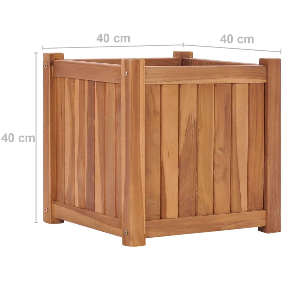 vidaXL Strat înălțat, 40 x 40 x 40 cm, lemn masiv de tec
