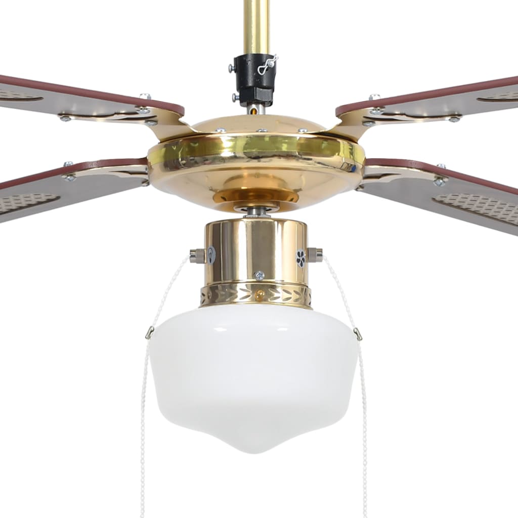 vidaXL Ventilator de tavan cu iluminare, maro, 106 cm