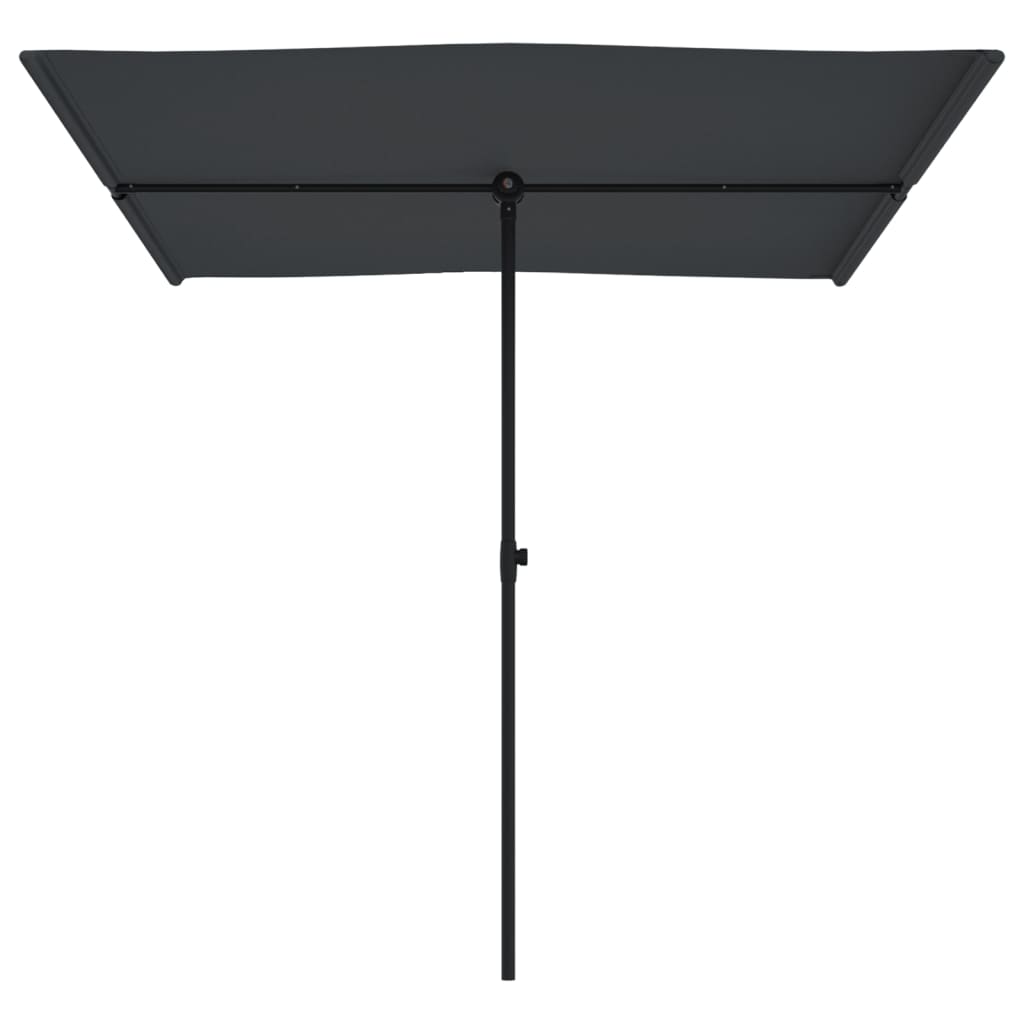vidaXL Umbrelă de soare de exterior, stâlp aluminiu, negru, 2 x 1,5 cm