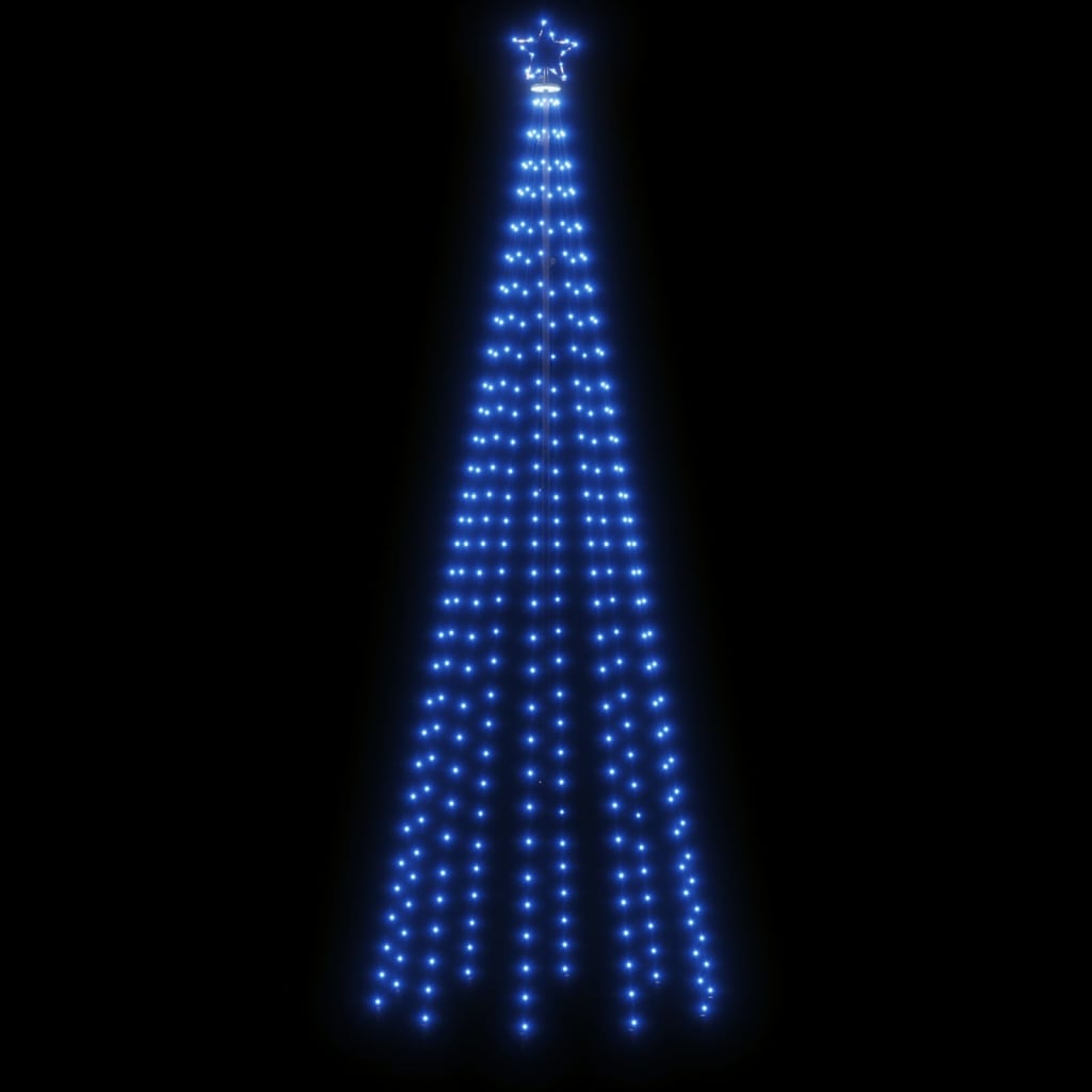vidaXL Brad de Crăciun, 310 LED-uri albastre, 300 cm, cu țăruș