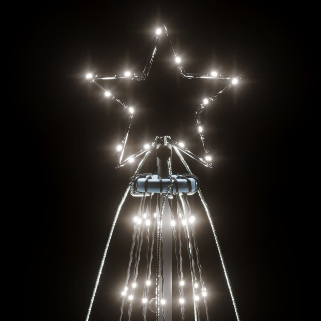 vidaXL Brad de Crăciun cu țăruș, 1134 LED-uri, alb cald, 800 cm