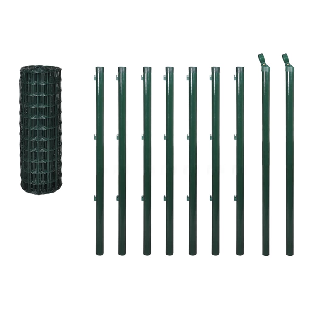 vidaXL Euro gard, verde, 10 x 1,2 m, oțel