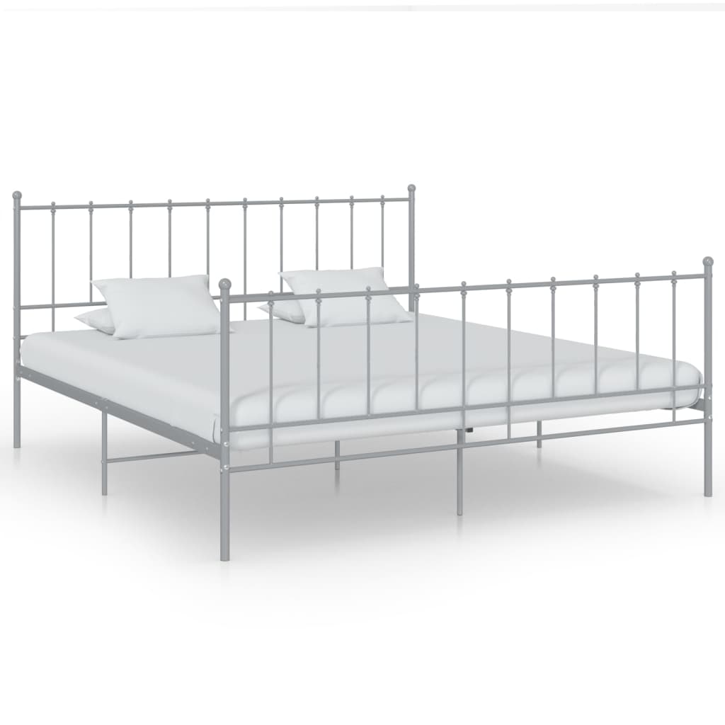 vidaXL Cadru de pat, gri, 160x200 cm, metal