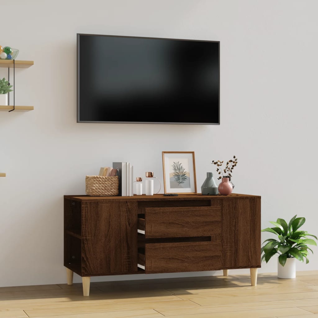 vidaXL Comodă TV, stejar maro, 102x44,5x50 cm, lemn prelucrat